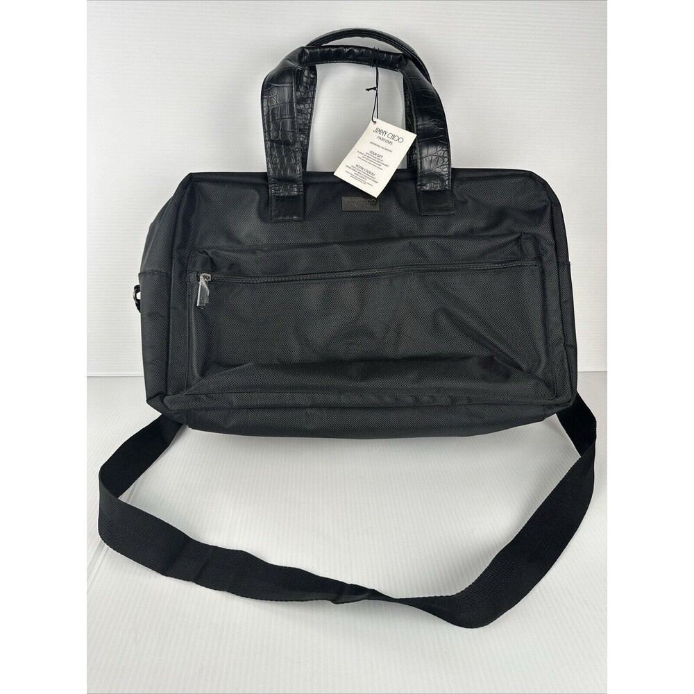 Jimmy Choo Parfums Black Weekender Travel Gym Duffle Bag Canvas Beach Carry all